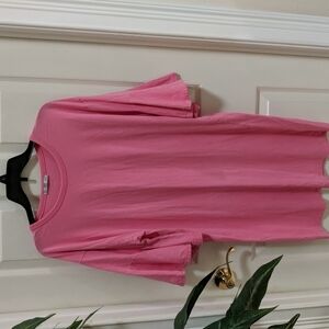 Zara Collection Women's Midi Dress Pink T-Shirt Style w/Bell Sleeves Size Large